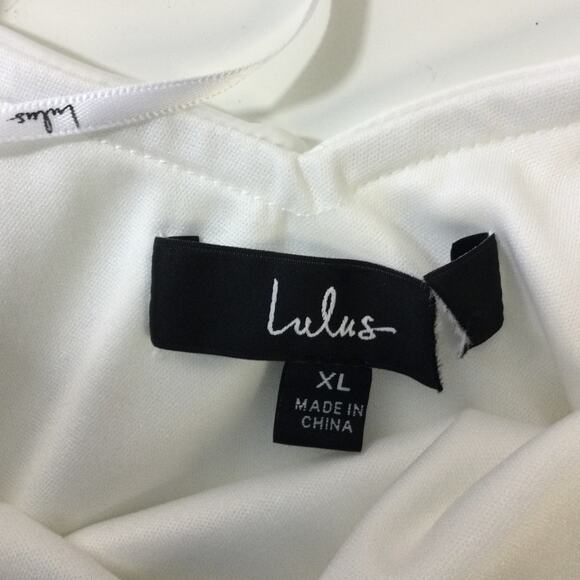 LULU'S XL Extravagantly Sleek White Satin Sleeveless Bow Midi Dress NEW b151 - Picture 8 of 9